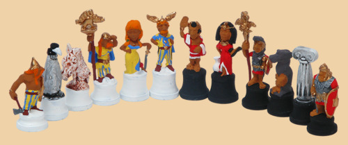 Шахматные фигуры Рим и Галы (оловянные, высота пешки 36 мм)