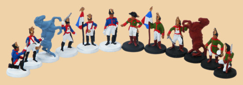 Шахматные фигуры Бородино (оловянные, высота пешки 28 мм)