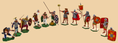 Шахматные фигуры Римляне и Варвары Профи (оловянные, высота пешки 54 мм)