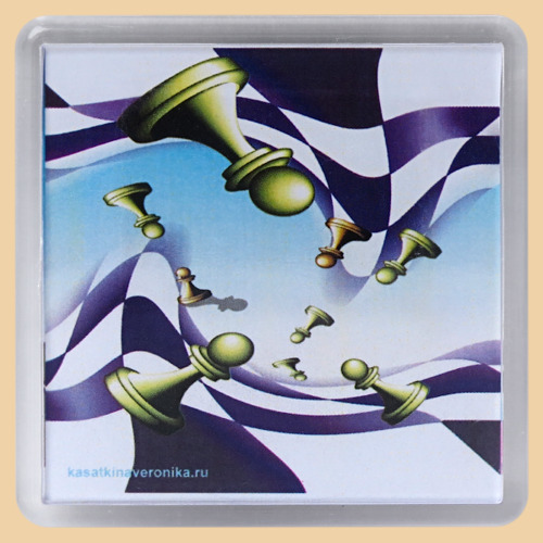 Магнит шахматный Абстракция (квадратный)