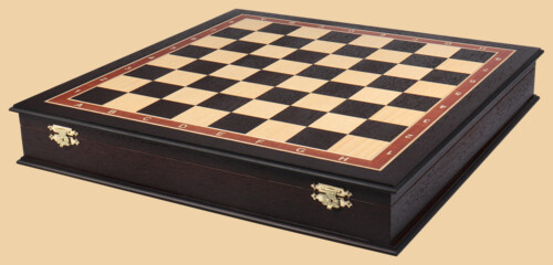 Шахматы в ларце Золотое сечение (венге-ясень, клетка 4,5 см)