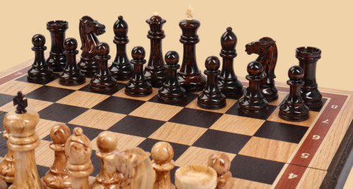 Шахматы Декаданс №2 (венге-дуб, клетка 4 см)