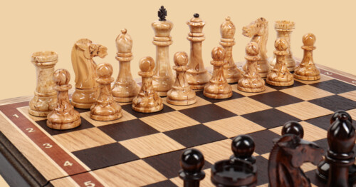 Шахматы Декаданс №2 (венге-дуб, клетка 4 см)