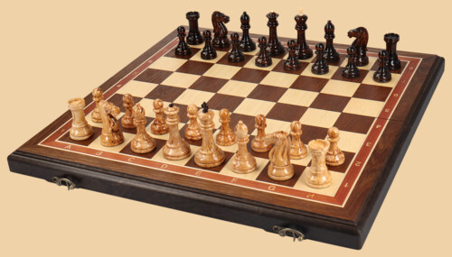 Шахматы Мегаполис (орех-ясень, клетка 5 см)