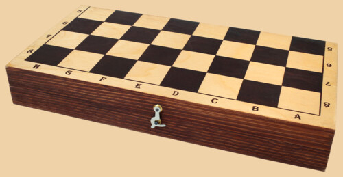 Шахматы Школьные (чёрный цвет клеток, тонированная кромка)