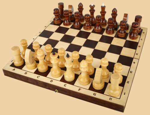 Шахматы Школьные (чёрный цвет клеток, тонированная кромка)