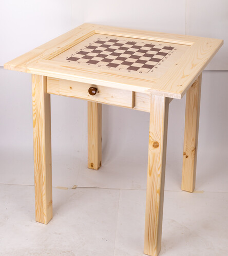 Стол шахматный без фигур Атлас (светлый, с ящиком для фигур)