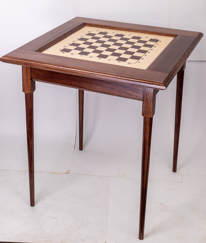 Стол шахматный без фигур Вундеркинд (темный, без ящиков для фигур, прямые ножки)