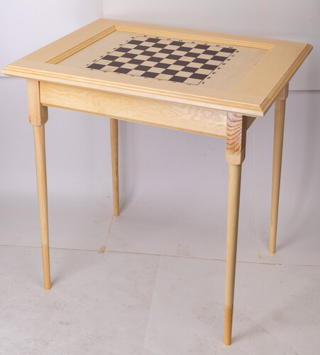 Стол шахматный без фигур Презент (светлый, без ящиков для фигур, прямые ножки)