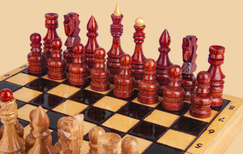 Шахматы Дубовые (малые, классические фигуры, дуб)